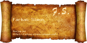 Farkas Simon névjegykártya